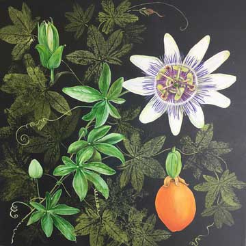 Passion Flower in Acrylic and Printed